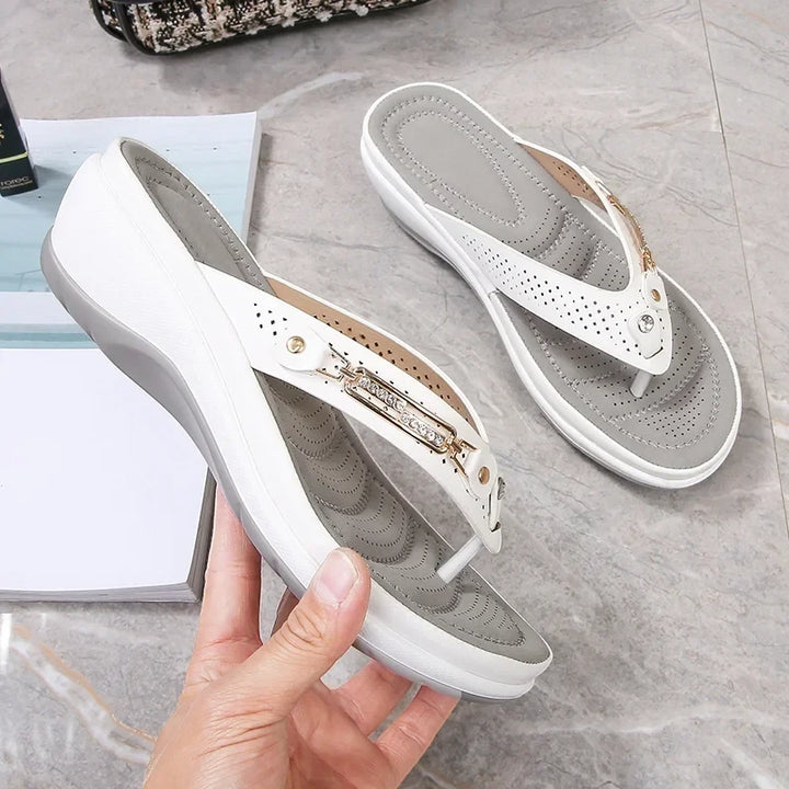 Women's Platform Sandals with Cushioned Insole and Wide Fit
