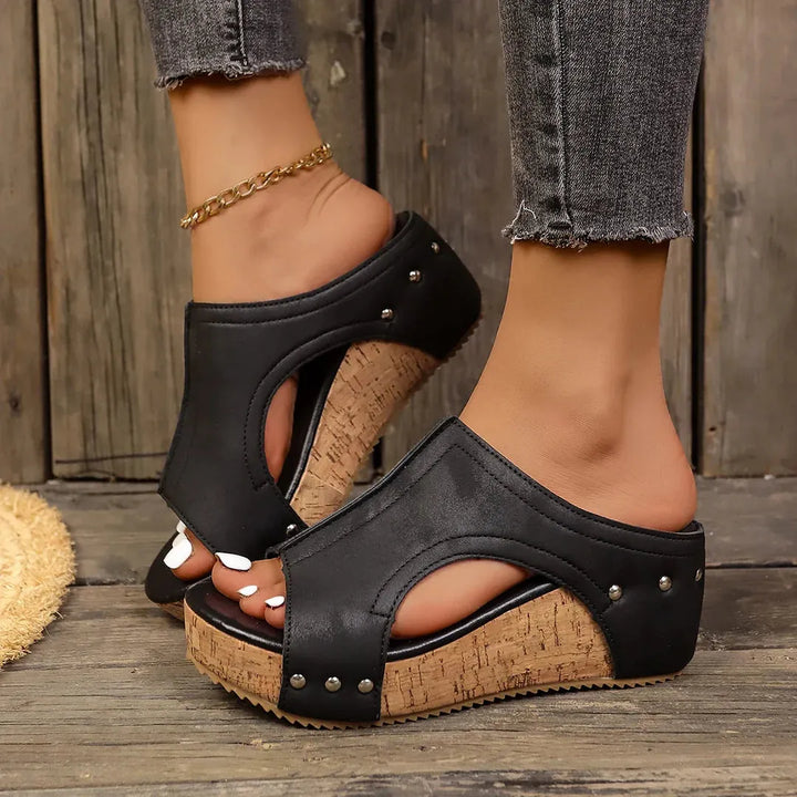 Women's Platform Sandals with Heeled and Non Slip Sole