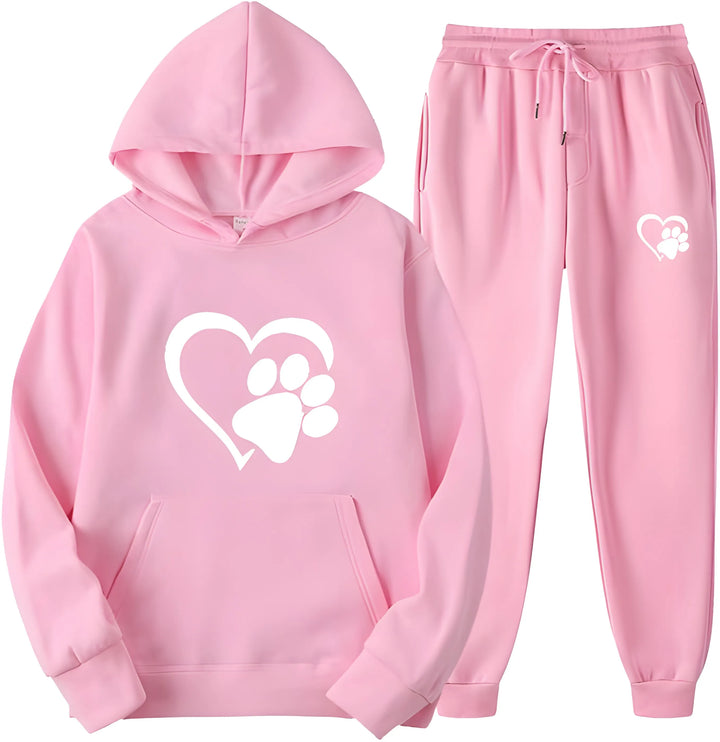 Women’s Printed Hoodie with Long Sleeves and Trousers Set