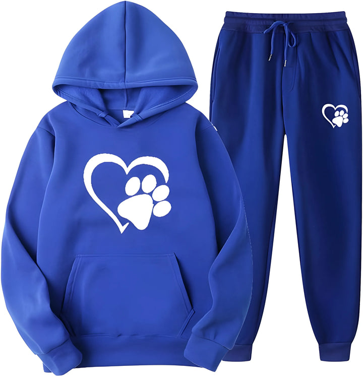 Women’s Printed Hoodie with Long Sleeves and Trousers Set