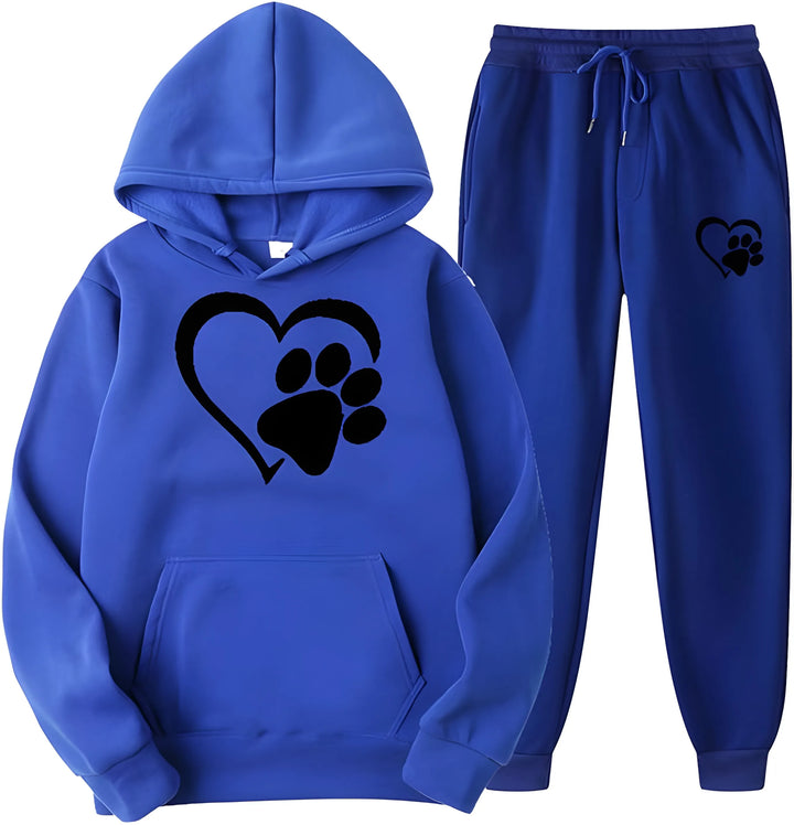 Women’s Printed Hoodie with Long Sleeves and Trousers Set