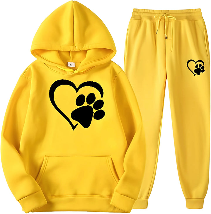 Women’s Printed Hoodie with Long Sleeves and Trousers Set