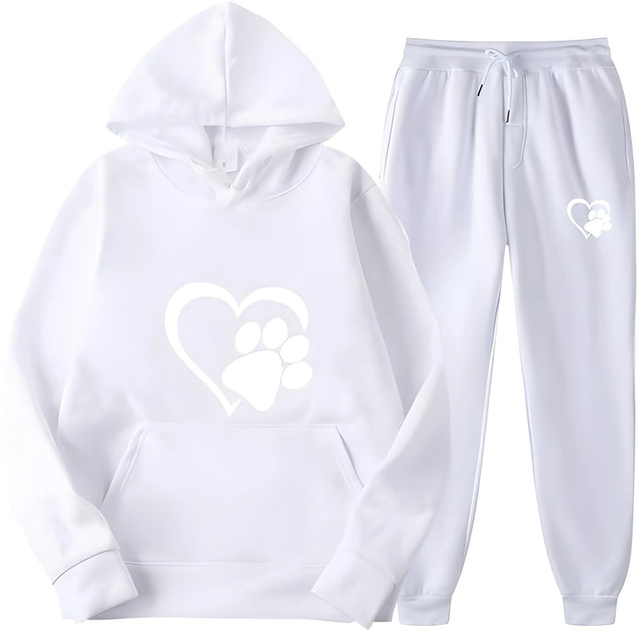 Women’s Printed Hoodie with Long Sleeves and Trousers Set