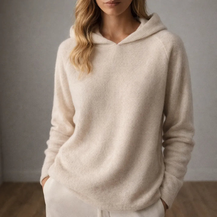 Women's Relaxed Fit Hoodie with Ribbed Cuffs and Soft Touch Fabric