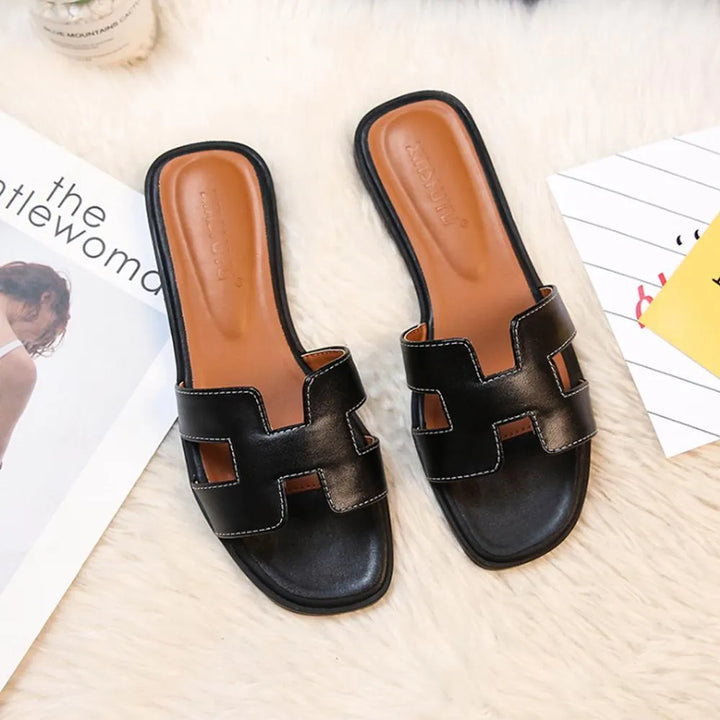 Women's Comfy Flat Sandals with Slip-on Design