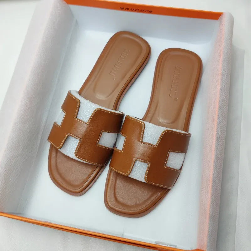 Women's Comfy Flat Sandals with Slip-on Design