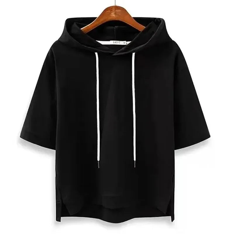 Women’s Short-Sleeve Hoodie with Soft Touch and Relaxed Fit