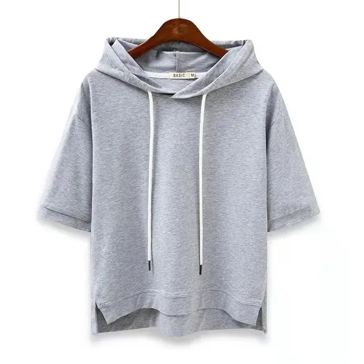 Women’s Short-Sleeve Hoodie with Soft Touch and Relaxed Fit