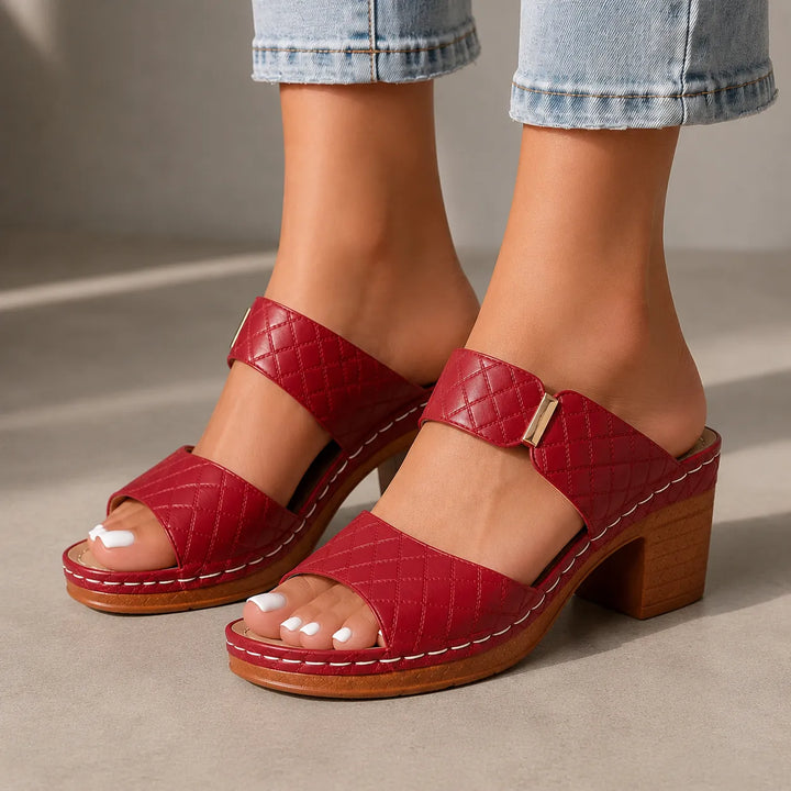 Women's Soft Block Heel Sandals with Cushioned Footbed