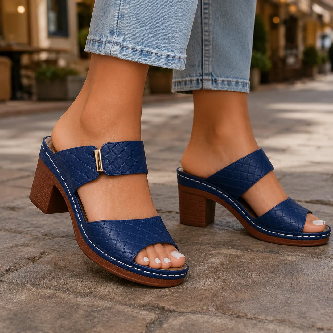 Women's Soft Block Heel Sandals with Cushioned Footbed