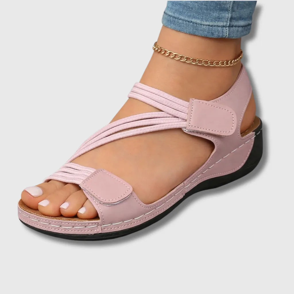 Women's Soft Flat Sandals with Adjustable Strap