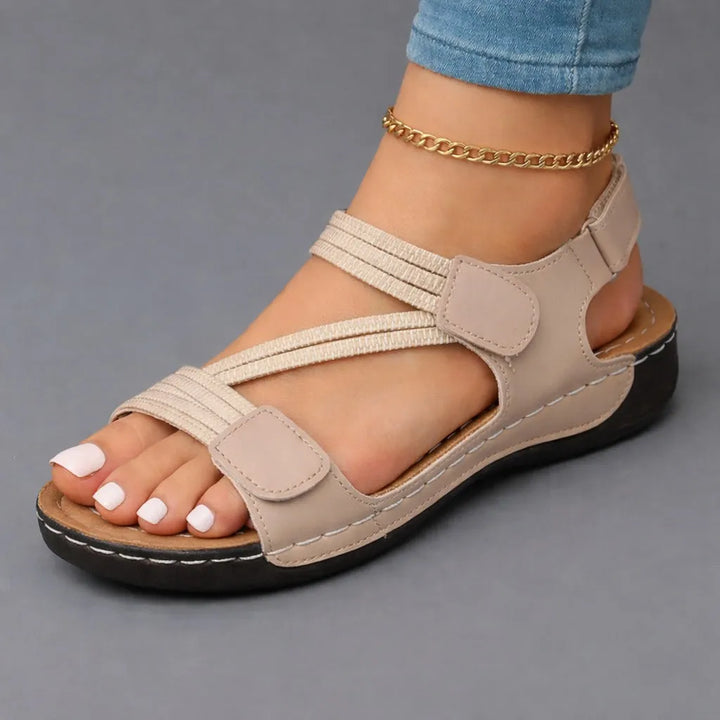 Women's Soft Flat Sandals with Adjustable Strap