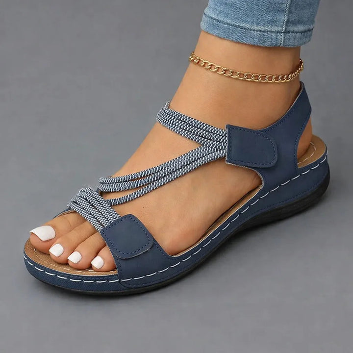 Women's Soft Flat Sandals with Adjustable Strap