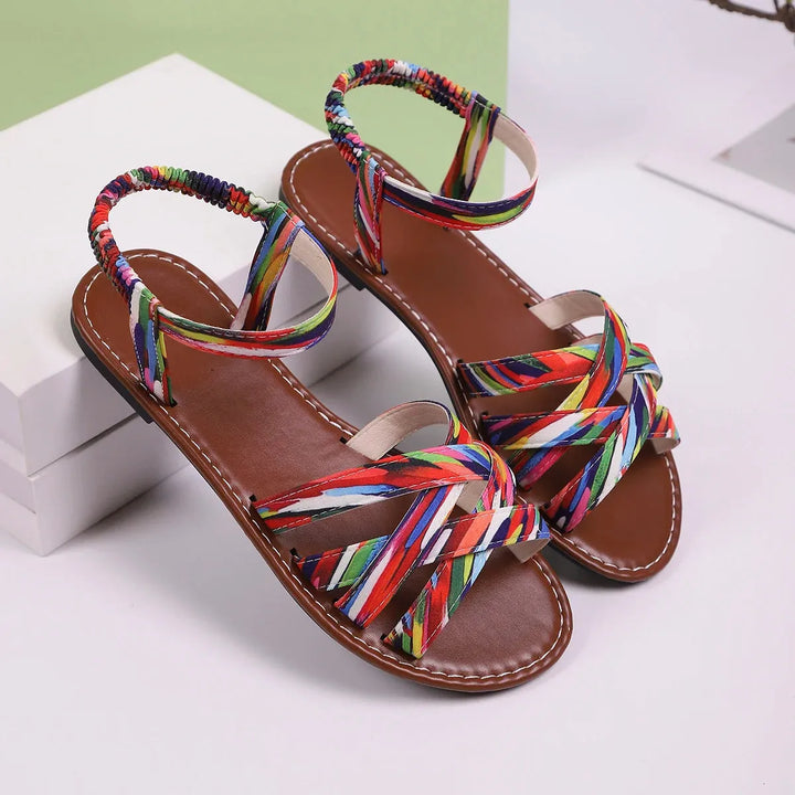 Women's Soft Flat Sandals with Adjustable Strap and Non Slip Sole