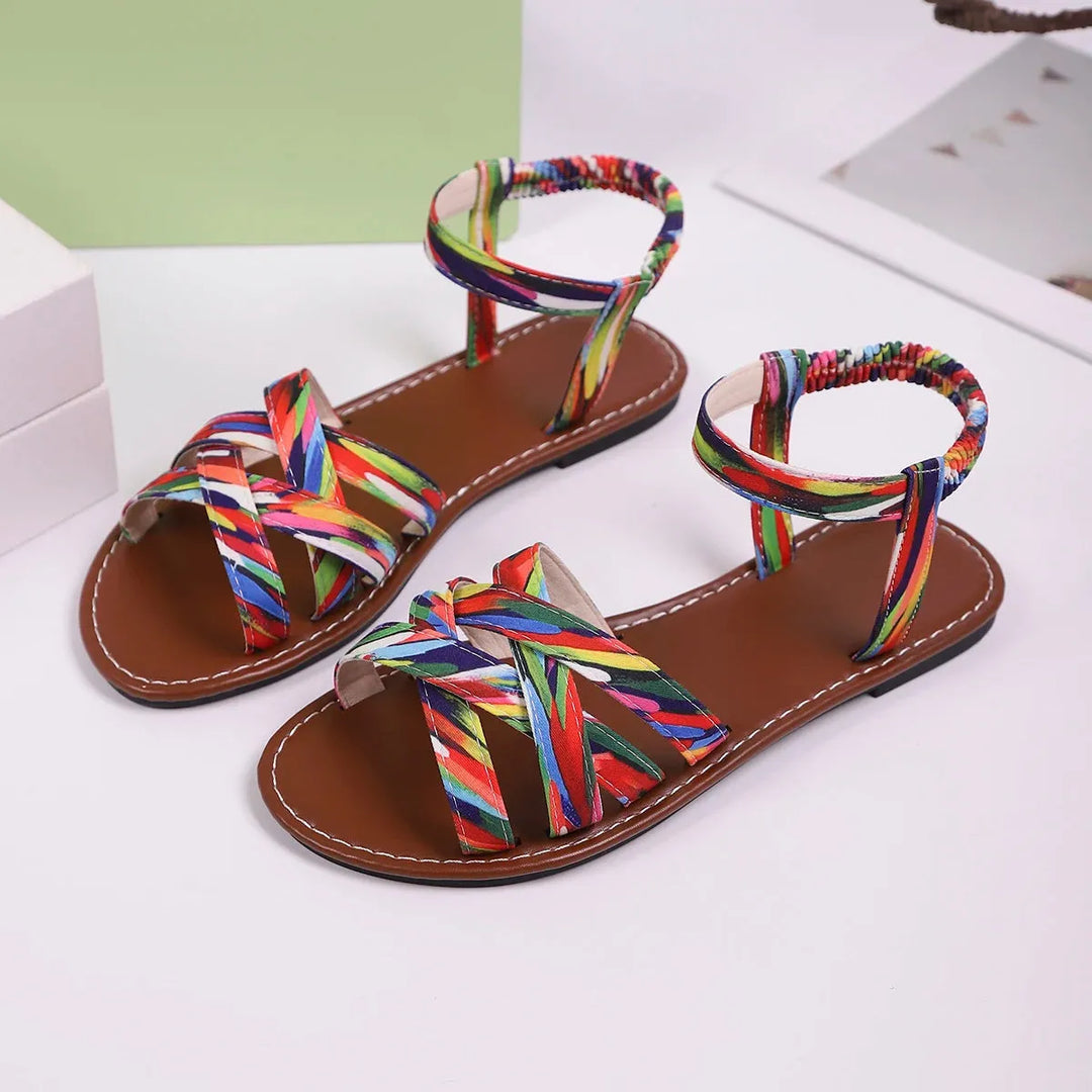 Women's Soft Flat Sandals with Adjustable Strap and Non Slip Sole