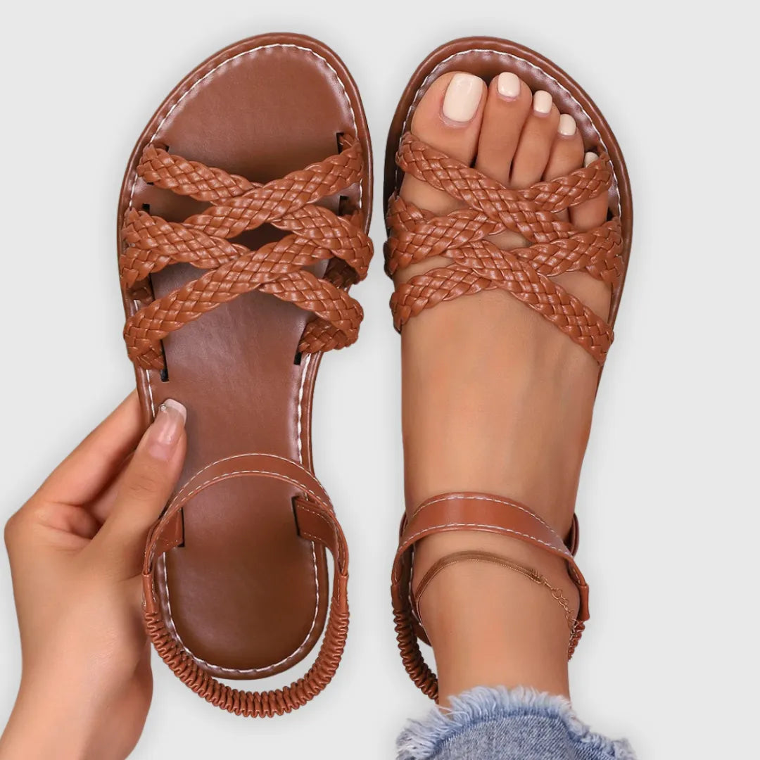 Women's Soft Flat Sandals with Adjustable Strap and Non Slip Sole