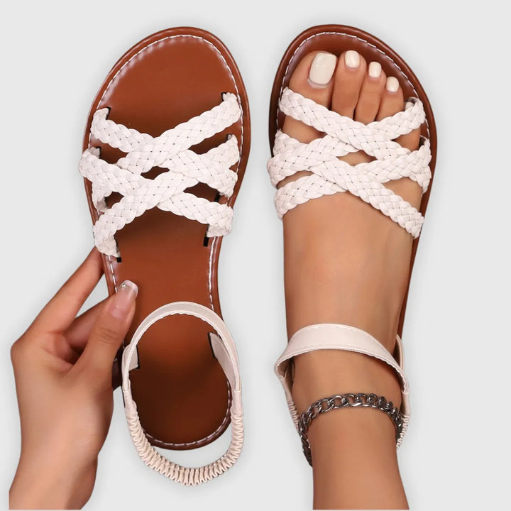 Women's Soft Flat Sandals with Adjustable Strap and Non Slip Sole