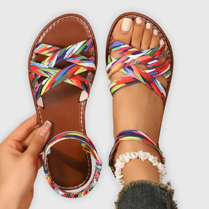 Women's Soft Flat Sandals with Adjustable Strap and Non Slip Sole