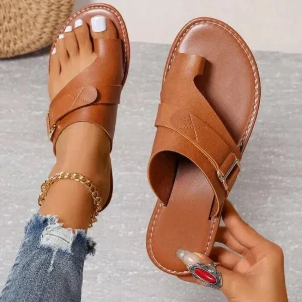 Women's Soft Flat Sandals with Arch Support