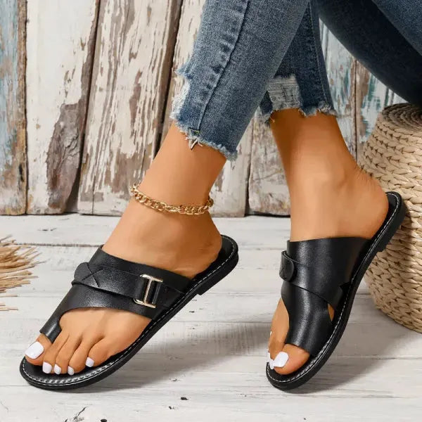 Women's Soft Flat Sandals with Arch Support