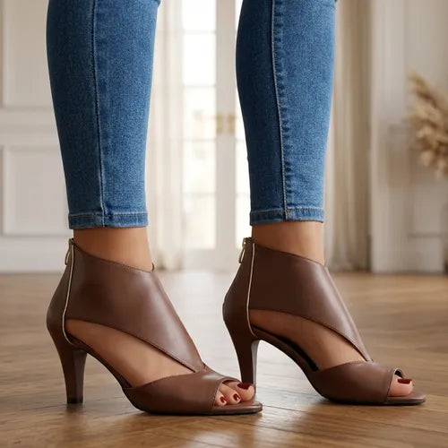 Women's Soft Heeled Sandals with Cushioned Insole
