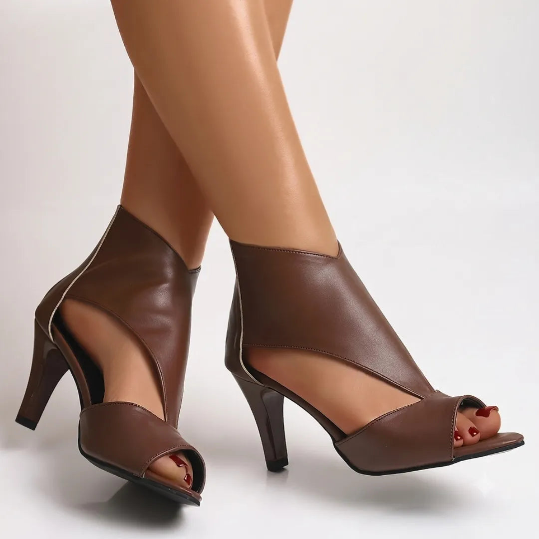 Women's Soft Heeled Sandals with Cushioned Insole