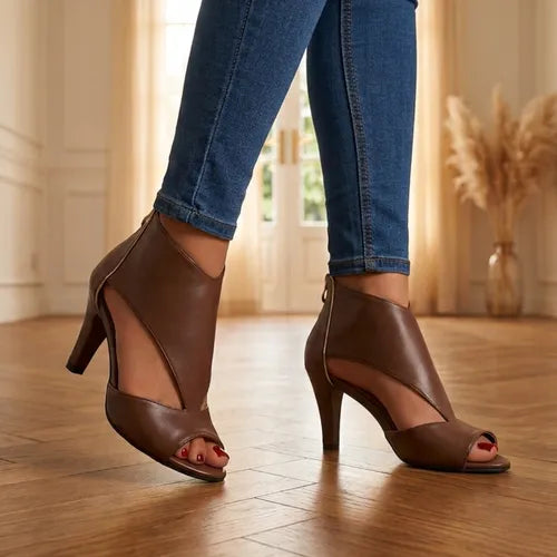 Women's Soft Heeled Sandals with Cushioned Insole