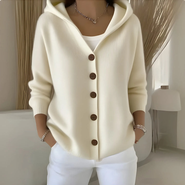 Women’s Soft Hoodie with Button Closure and Relaxed Fit