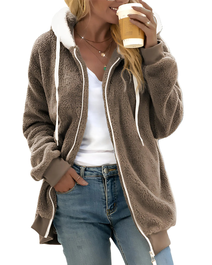 Women’s Soft Hoodie with Long Sleeves and Ribbed Cuffs