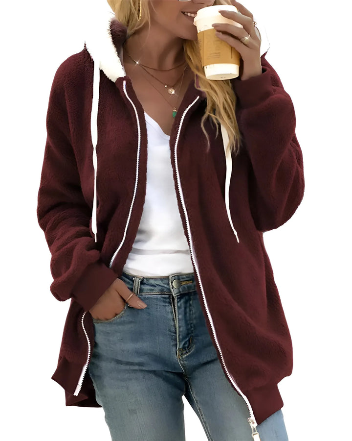 Women’s Soft Hoodie with Long Sleeves and Ribbed Cuffs