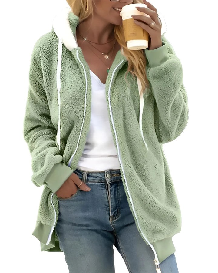Women’s Soft Hoodie with Long Sleeves and Ribbed Cuffs