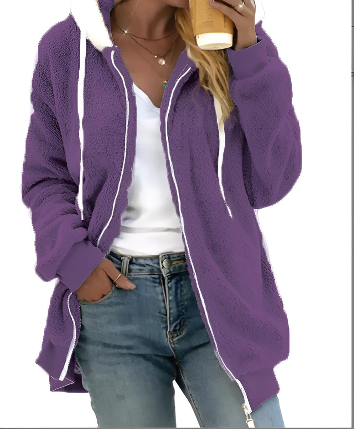 Women’s Soft Hoodie with Long Sleeves and Ribbed Cuffs