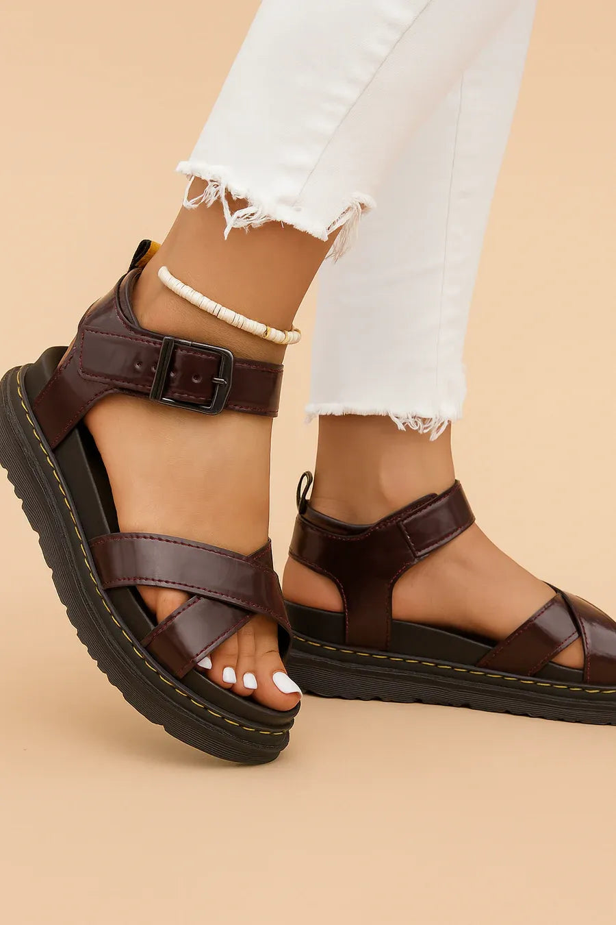 Women's Soft Platform Sandals with Adjustable Strap