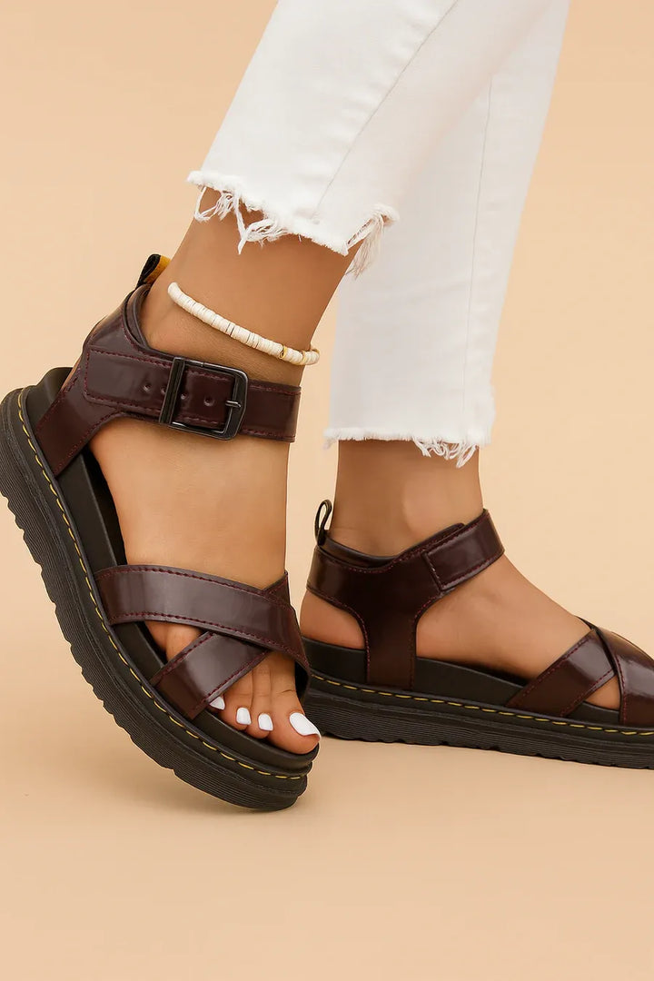 Women's Soft Platform Sandals with Adjustable Strap