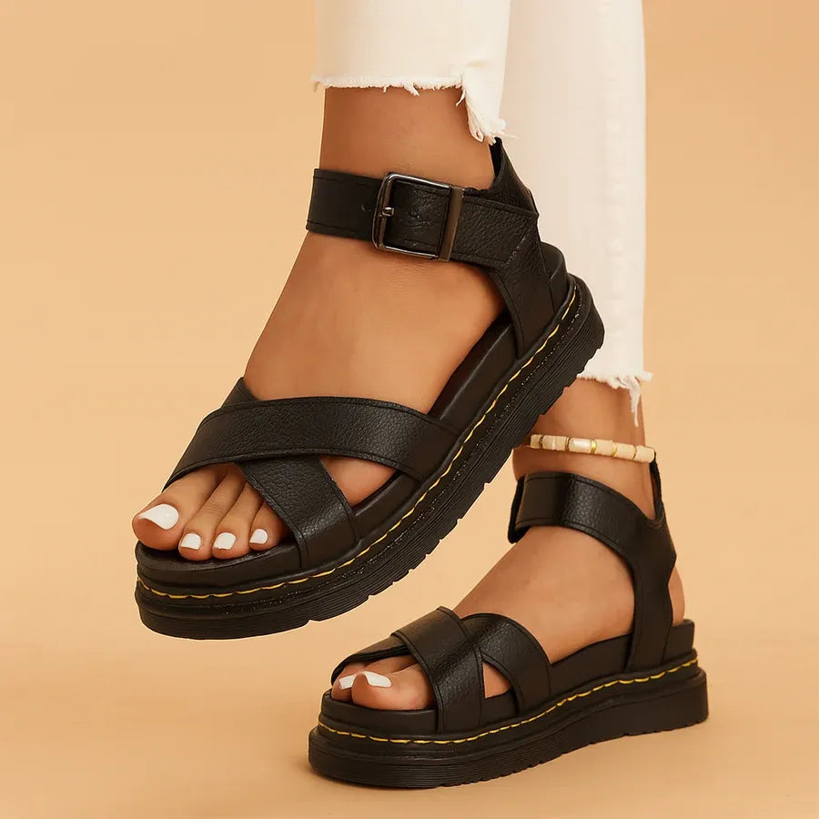 Women's Soft Platform Sandals with Adjustable Strap