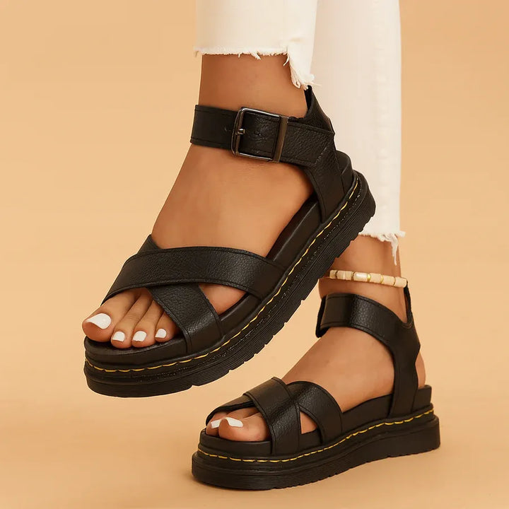 Women's Soft Platform Sandals with Adjustable Strap