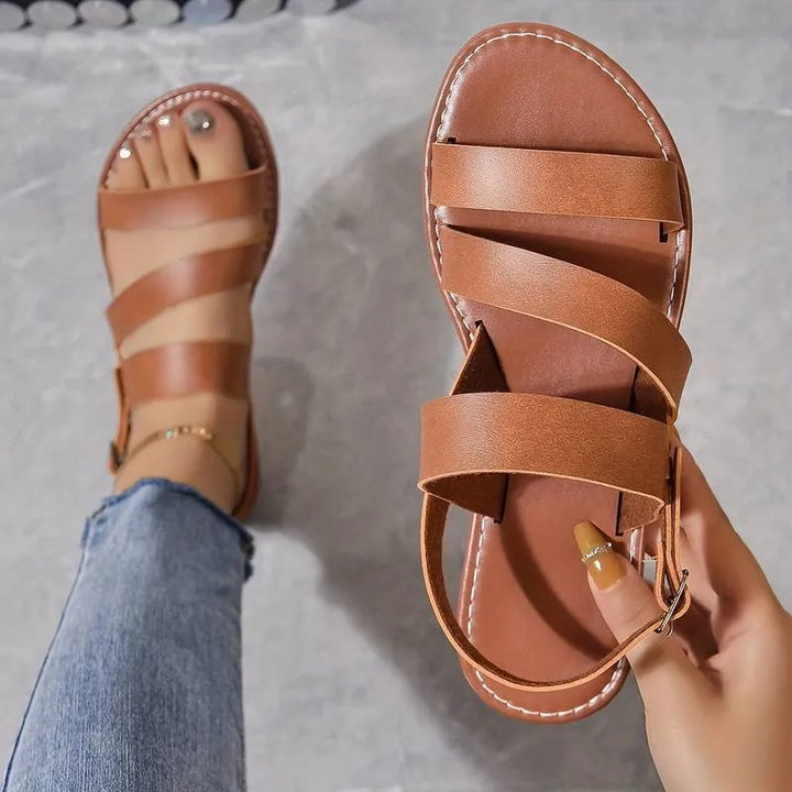 Women's Soft Strappy Sandals with Adjustable Strap