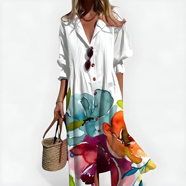 Women's Stunning Boho Maxi Dress with Sleeves