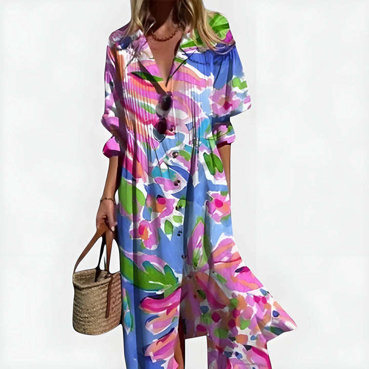 Women's Stunning Boho Maxi Dress with Sleeves