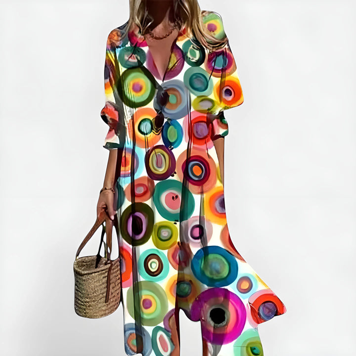 Women's Stunning Boho Maxi Dress with Sleeves