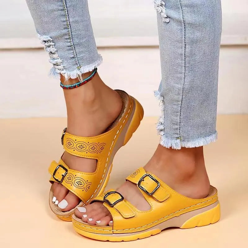 Women's Wide Fit Soft Sandals with Arch Support