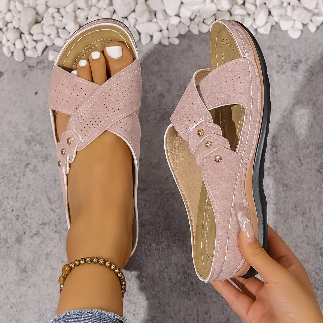 Women's Wide fit Platform Sandals with Cushioned Footbed