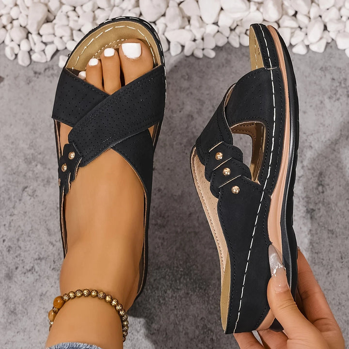 Women's Wide fit Platform Sandals with Cushioned Footbed
