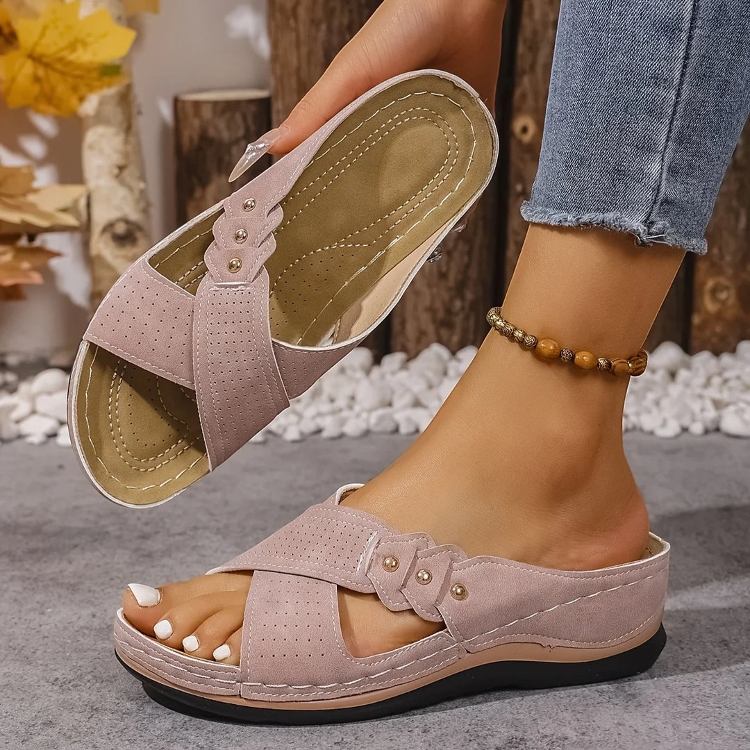 Women's Wide fit Platform Sandals with Cushioned Footbed