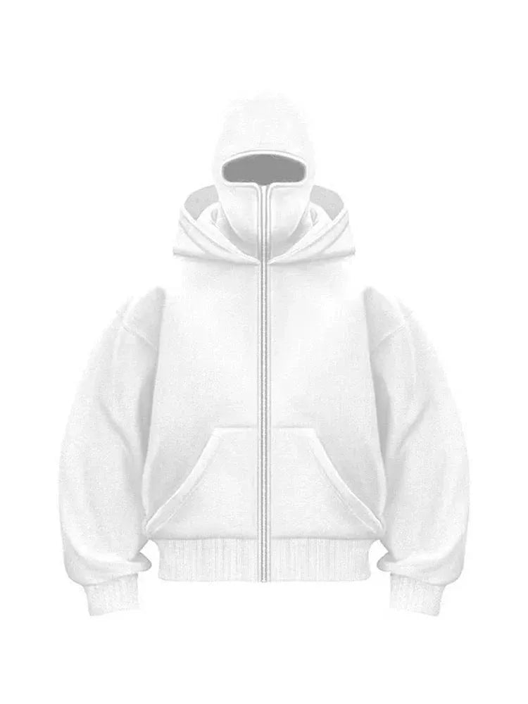 Zip-Up Hoodie with Long Sleeves and Relaxed Fit