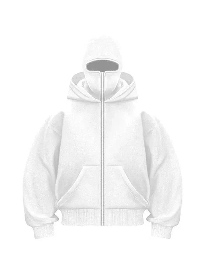 Zip-Up Hoodie with Long Sleeves and Relaxed Fit