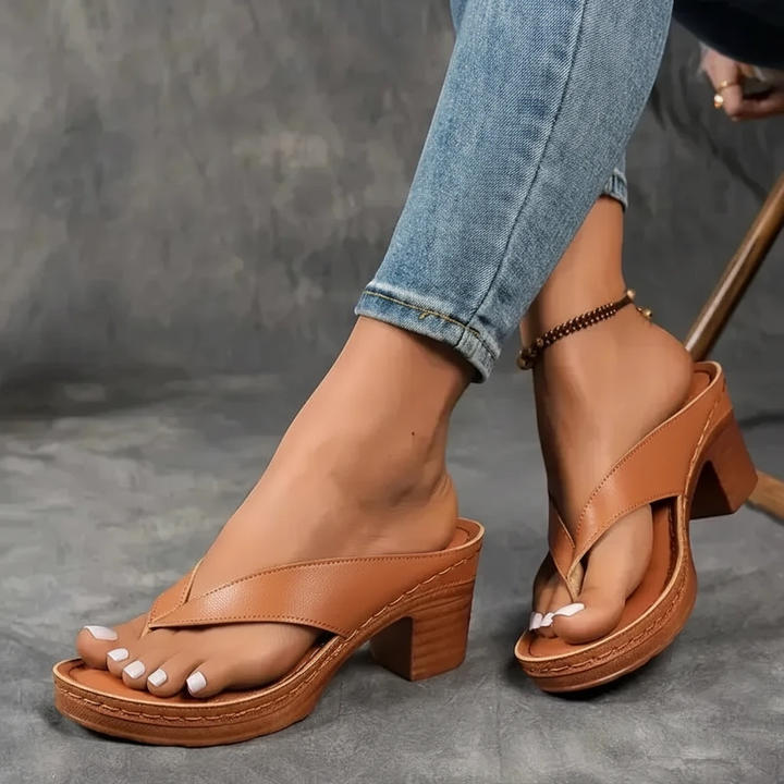 Women's Heeled Sandals with Cushioned Insole and Non Slip Sole