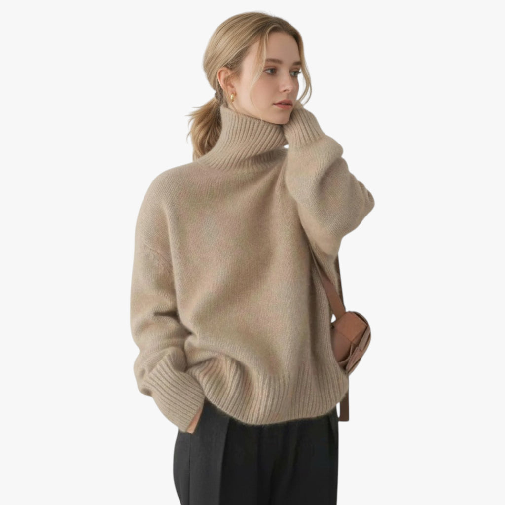 Women's Oversized Knitted Roll Neck Jumper