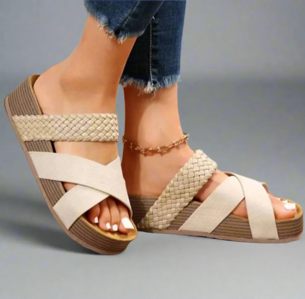 Women's Platform Comfy Sandals with Padded Footbed