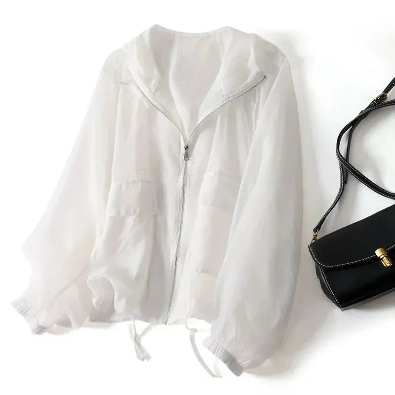 Zip-Up Hoodie with Relaxed Fit and Long Sleeves